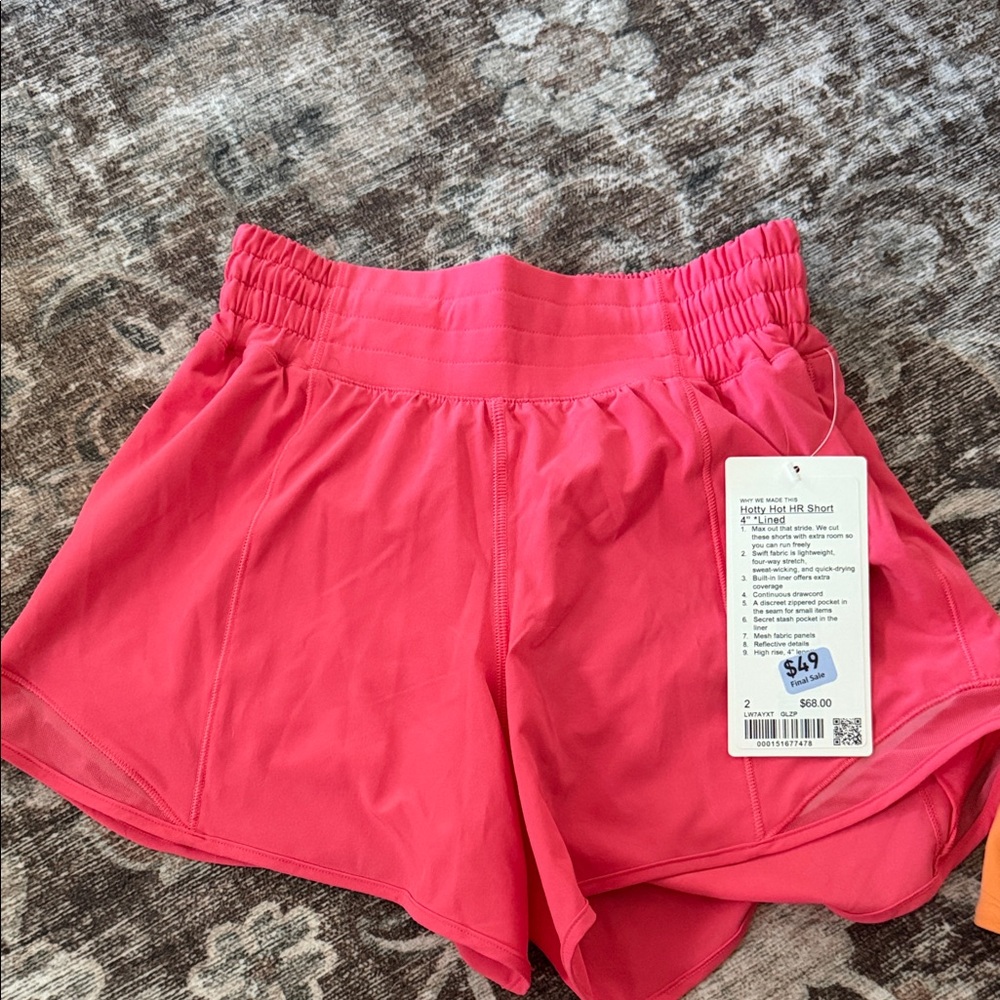 Women's Lululemon Coral/Pink Athletic Shorts
